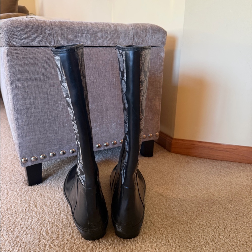 Coach Monogram Black and Gray Boots - Picture 4 of 4